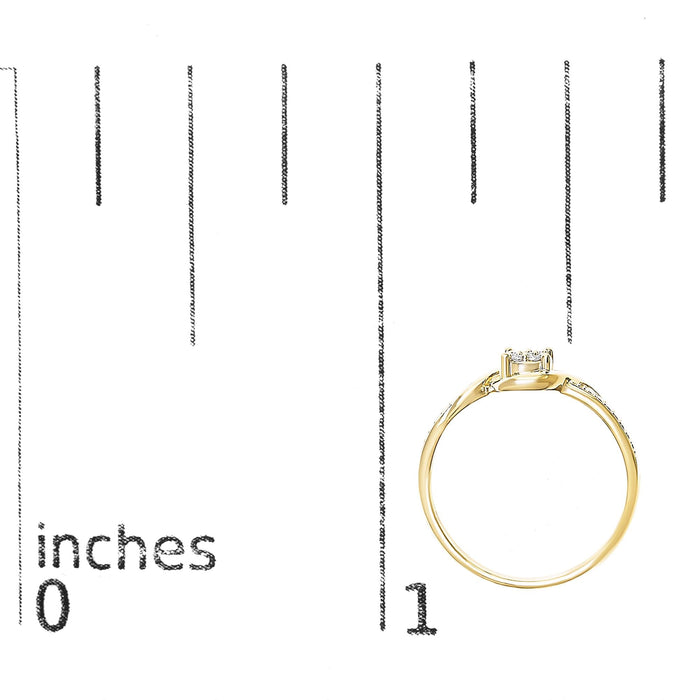 Diamond Cluster Twisted Promise Ring in 10K Yellow Gold, photo 7