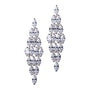 Aretes estilo candelabro en racimo con zirconias cúbicas marquesa en latón bañado en rodio, foto 1