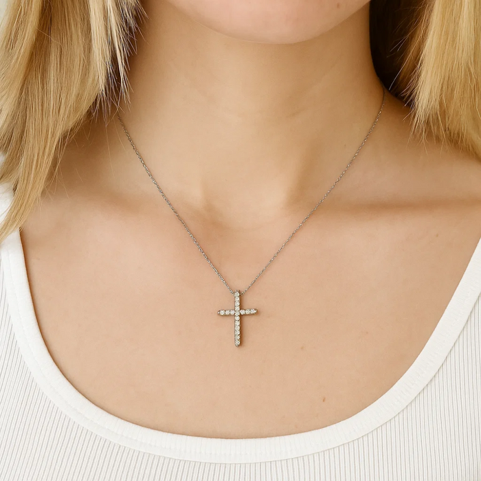 Faith Cubic Zirconia Cross Pendant Necklace, photo 2