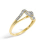 Anillo de promesa de corazón de filigrana con detalle de diamante en oro amarillo de 10K, foto 4