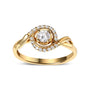 Anillo de compromiso solitario con halo en espiral con diamante de 1/3 ct. p.t. en oro amarillo de 14K, foto 2