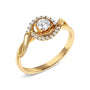 Anillo de compromiso solitario con halo en espiral con diamante de 1/3 ct. p.t. en oro amarillo de 14K, foto 4