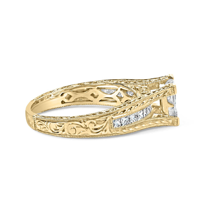1 Ct. T.W. Princess Composite Diamond Engagement Ring in 14K Yellow Gold, photo 2