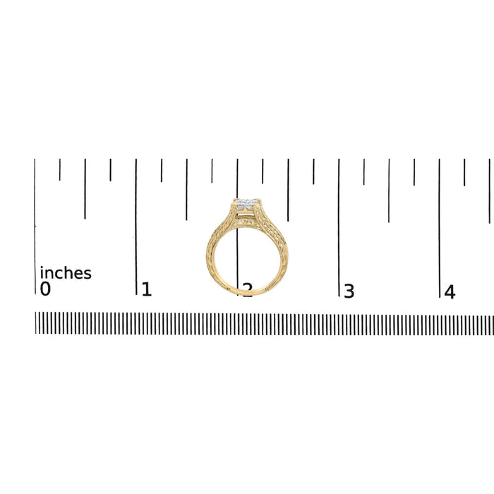 1 Ct. T.W. Princess Composite Diamond Engagement Ring in 14K Yellow Gold, photo 6