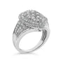 Anillo de racimo con triple halo en forma de pera con diamantes de 1 ct. p.t. en plata de ley, foto 4