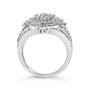 Anillo de racimo con triple halo en forma de pera con diamantes de 1 ct. p.t. en plata de ley, foto 6