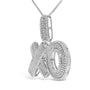 Collar con colgante XO pavé con diamantes de 1/4 ct. p.t. en plata de ley, foto 4