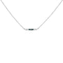Collar de barra de 6 piedras con diamantes azules tratados y blancos de 1/5 ct. p.t. en plata de ley, foto 1
