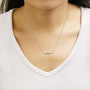 Collar de barra de 6 piedras con diamantes azules tratados y blancos de 1/5 ct. p.t. en plata de ley, foto 3