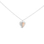 Collar con colgante de corazón bicolor con diamantes de 1/5 ct. p.t. en plata de ley bañada en oro rosa de 10K, foto 1
