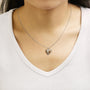 Collar con colgante de corazón bicolor con diamantes de 1/5 ct. p.t. en plata de ley bañada en oro rosa de 10K, foto 3