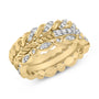 Conjunto de anillos apilables de hoja con diamantes de 1/4 ct. p.t. en plata de ley bañada en oro amarillo de 14K, foto 4