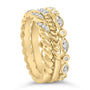 Conjunto de anillos apilables de hoja con diamantes de 1/4 ct. p.t. en plata de ley bañada en oro amarillo de 14K, foto 5