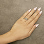 Conjunto de anillos apilables de hoja con diamantes de 1/4 ct. p.t. en plata de ley bañada en oro amarillo de 14K, foto 3