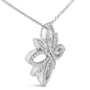 Collar con colgante de cruz floral con diamantes de 1/2 ct. p.t. en plata de ley, foto 4