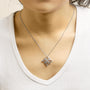 Collar con colgante de cruz floral con diamantes de 1/2 ct. p.t. en plata de ley, foto 3