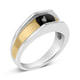 Anillo de banda para hombre con diamantes negros tratados de 1 ct. p.t. en plata de ley bañada en oro amarillo de 14K, foto 4