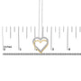 Collar con colgante de doble corazón con diamantes de 1 ct. p.t. en plata de ley bañada en oro amarillo de 14K, foto 5