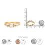 Anillo de compromiso de brazo dividido y milgrain con diamantes princesa de 5/8 ct. p.t. en oro amarillo de 14K, foto 5