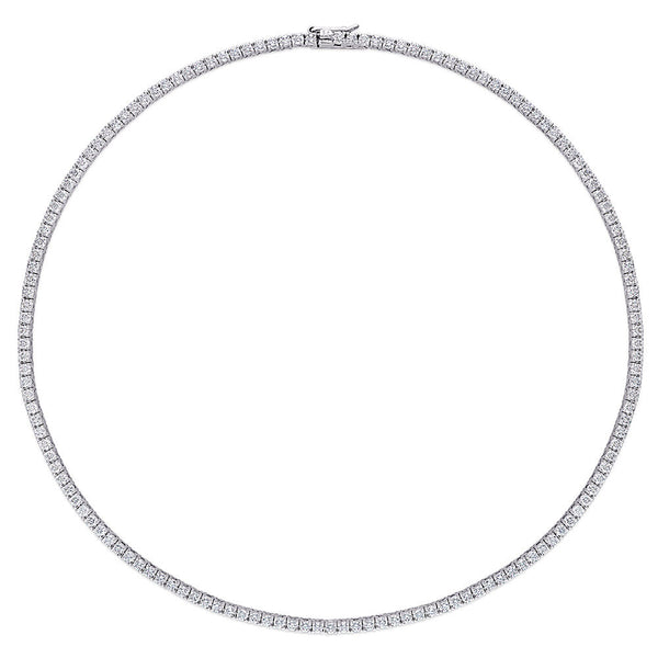 Collar tenis con zafiros blancos creados en laboratorio de 12.5 ct DEW, foto 2