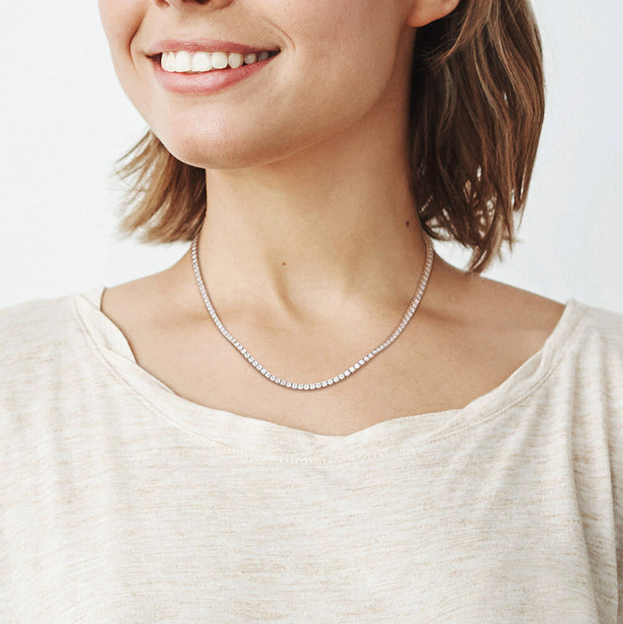Collar tenis con moissanita creada en laboratorio de 12.5 CT DEW, foto 4