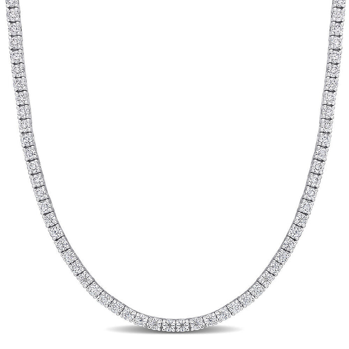 Collar tenis con zafiros blancos creados en laboratorio de 12.5 ct DEW, foto 1