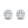 2 CTW Lab-Grown Diamond Halo Earrings in 14K Gold, photo 3
