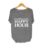 Dog Walks Are My Happy Hour Scoop Neck Tee in charcoal