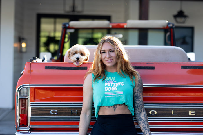 Arm Day = Petting Dogs Crop Top