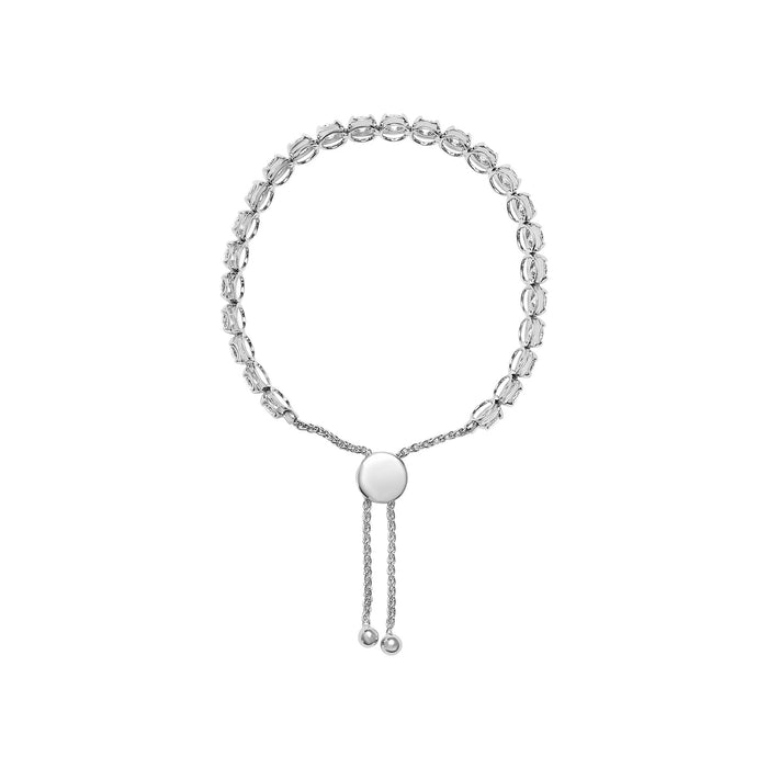 Pulsera tenis bolo ajustable con diamantes de 6 ct. p.t. en oro blanco de 14K, foto 4