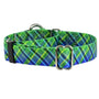 Collar martingala para perro Electric Glow Green Plaid EarthStyle, foto 1