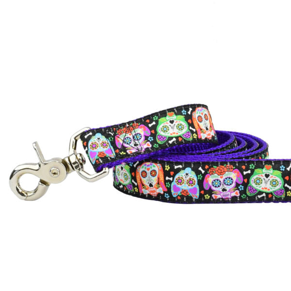 Correa de listón para perro XOLO Sugar Skull, 1 pulg. de ancho, foto 1