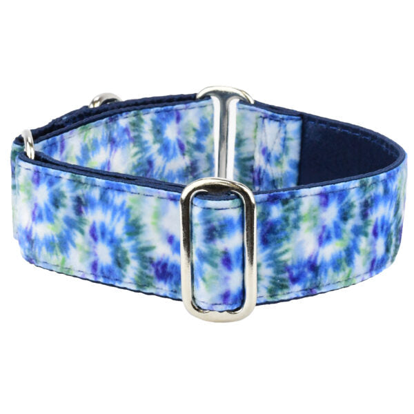 Navy Tie-Dye Elite Velvet Martingale Dog Collar, photo 2