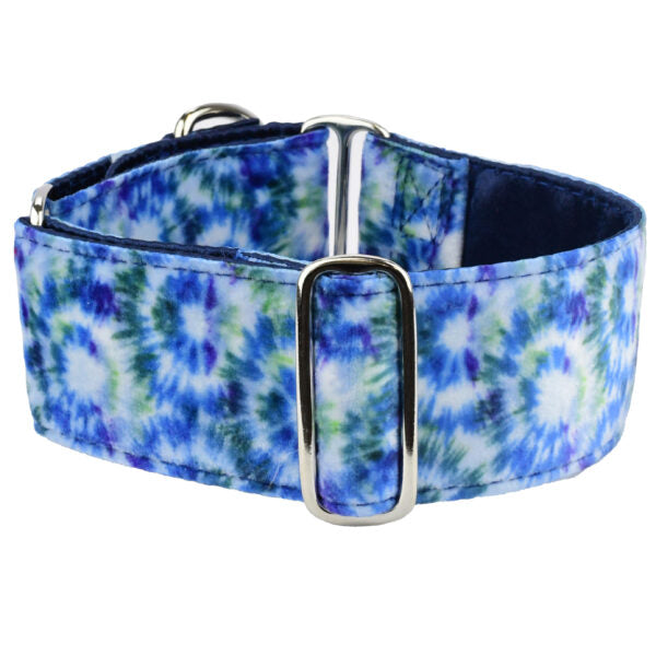 Navy Tie-Dye Elite Velvet Dog Collar, photo 1