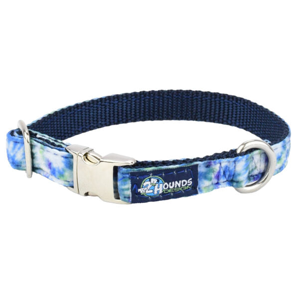 Navy Tie-Dye Velvet Essential Dog Collar, photo 2