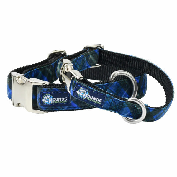 Midnight Winter Plaid Velvet Essential Martingale Dog Collar, photo 1