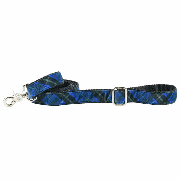 Midnight Winter Plaid Velvet Dog Leash, photo 3