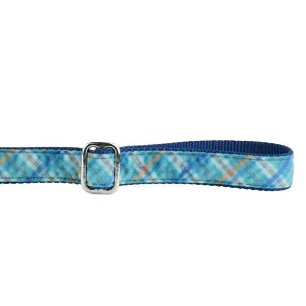 Blue Plaid Velvet Dog Leash, photo 2