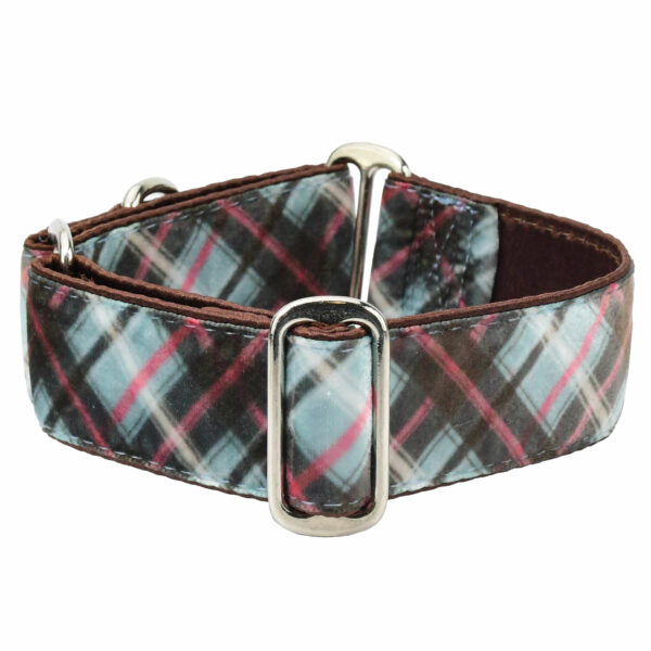 Jane’s Shirt Winter Plaid Elite Velvet Buckle Martingale Dog Collar, photo 1