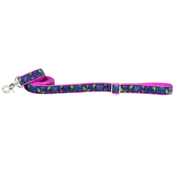 Midnight Dahlia Velvet Dog Leash, photo 3