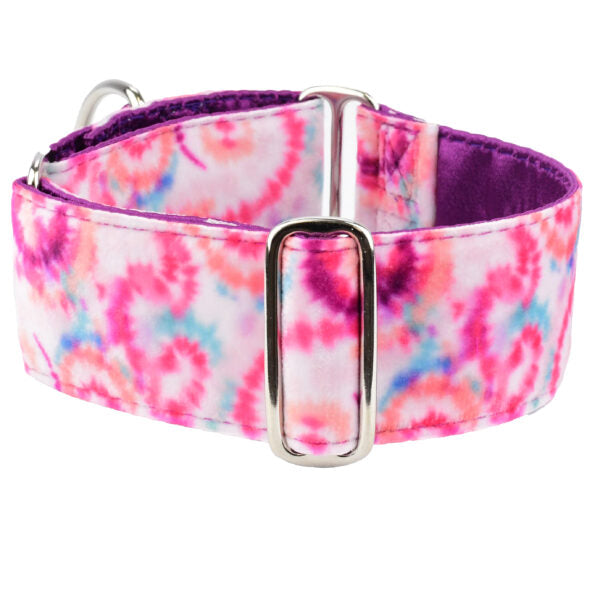 Collar martingala con hebilla Elite Velvet Pink Tie-Dye, foto 1