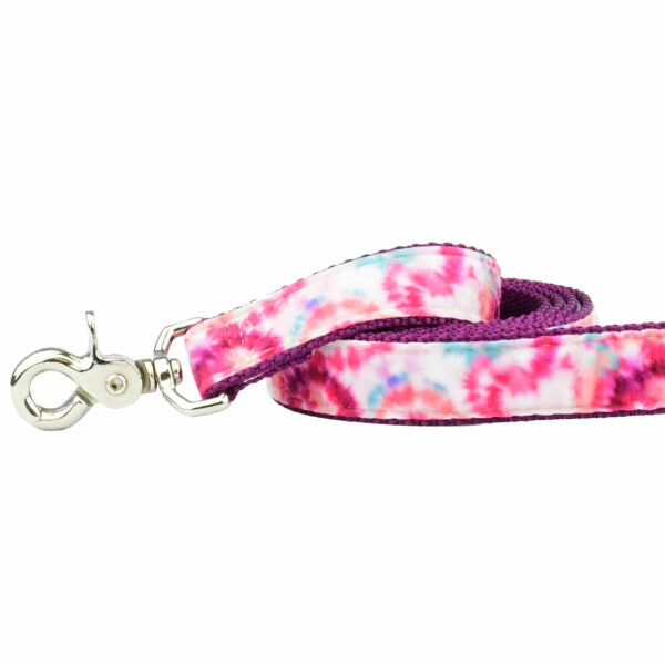 Pink Tie-Dye Velvet Dog Leash, photo 1