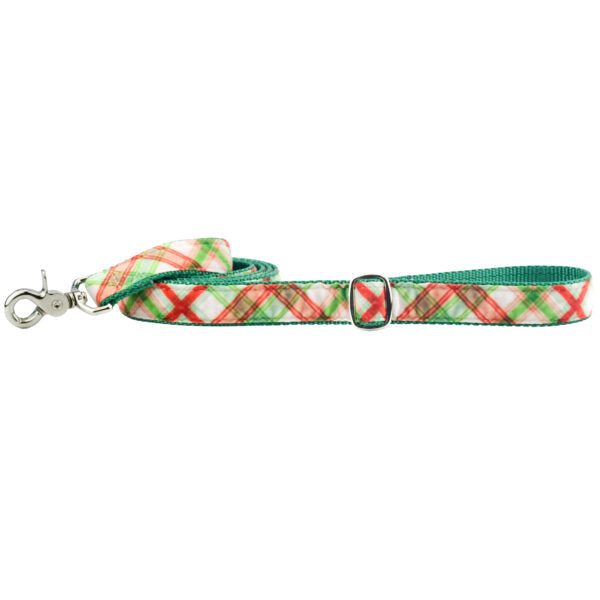 Christmas Plaid Cream Velvet Dog Leash, photo 3