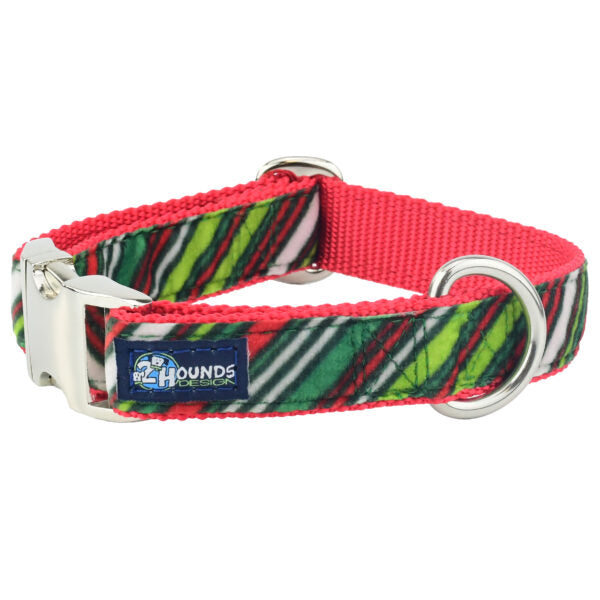 Christmas Stripe Velvet Essential Dog Collar, photo 2