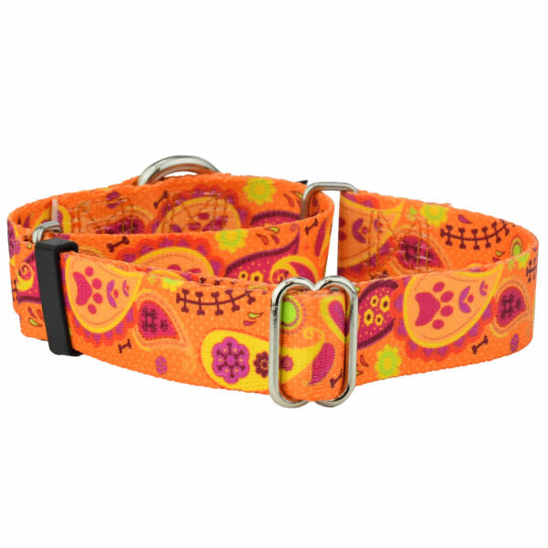 Collar martingala para perro Orange Paisley EarthStyle, foto 3