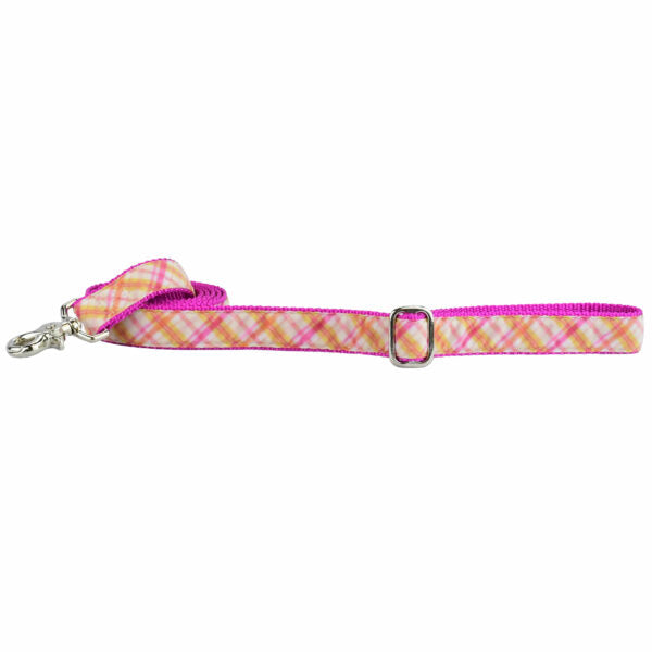 Pink Plaid Velvet Dog Leash, photo 3