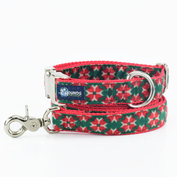 Poinsettia Holiday Velvet Essential Martingale Dog Collar, photo 1