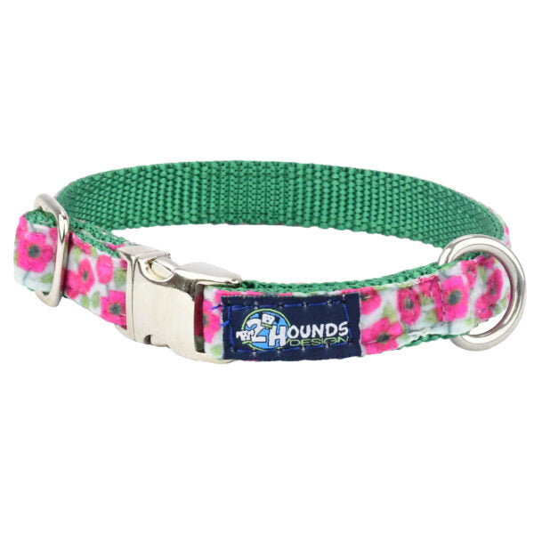 Bold Poppies Velvet Essential Dog Collar, photo 2
