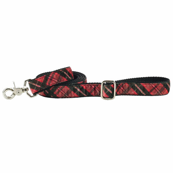 Classic Winter Plaid Velvet Dog Leash, photo 3