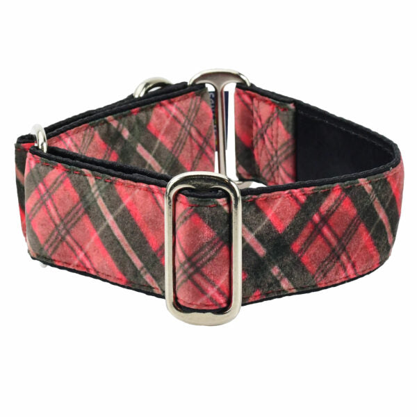 Classic Winter Plaid Elite Velvet Dog Collar, photo 1